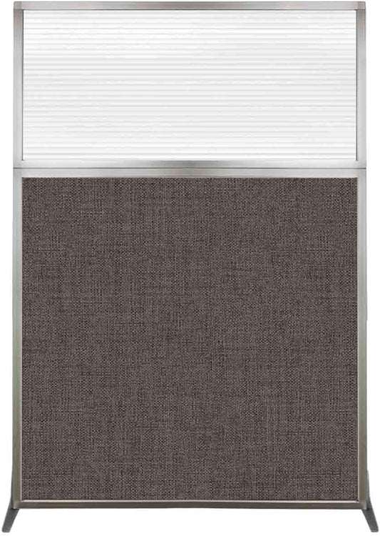 Versare Hush Screen Portable Room Divider | Workstation Wall Divider | Freestanding Privacy Hush Panels | Clear Fluted Windows | Fabric Office Divider Screen | Great for Room Separation