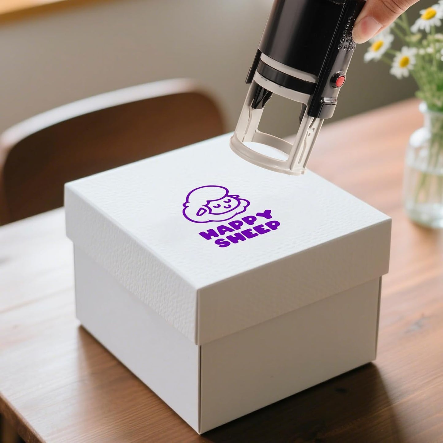 Custom Logo Embosser | Personalized Book Embosser | Self Ink Rubber Stamp from The Library of | Customizable Stamp (Upload Logo 7)