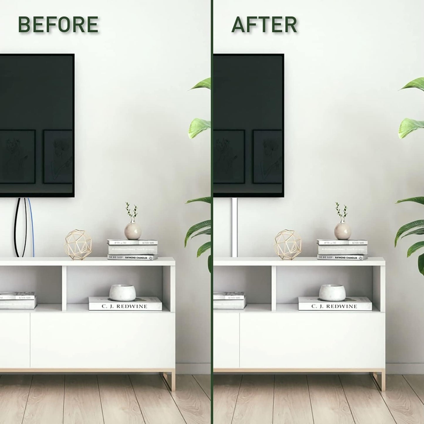 Legrand Wiremold CMK50 Cordmate II 10 Foot 12 Piece Cord Cover Kit & Legrand Wiremold C53 Cordmate II Cord Cover Low Voltage Data Comm Box