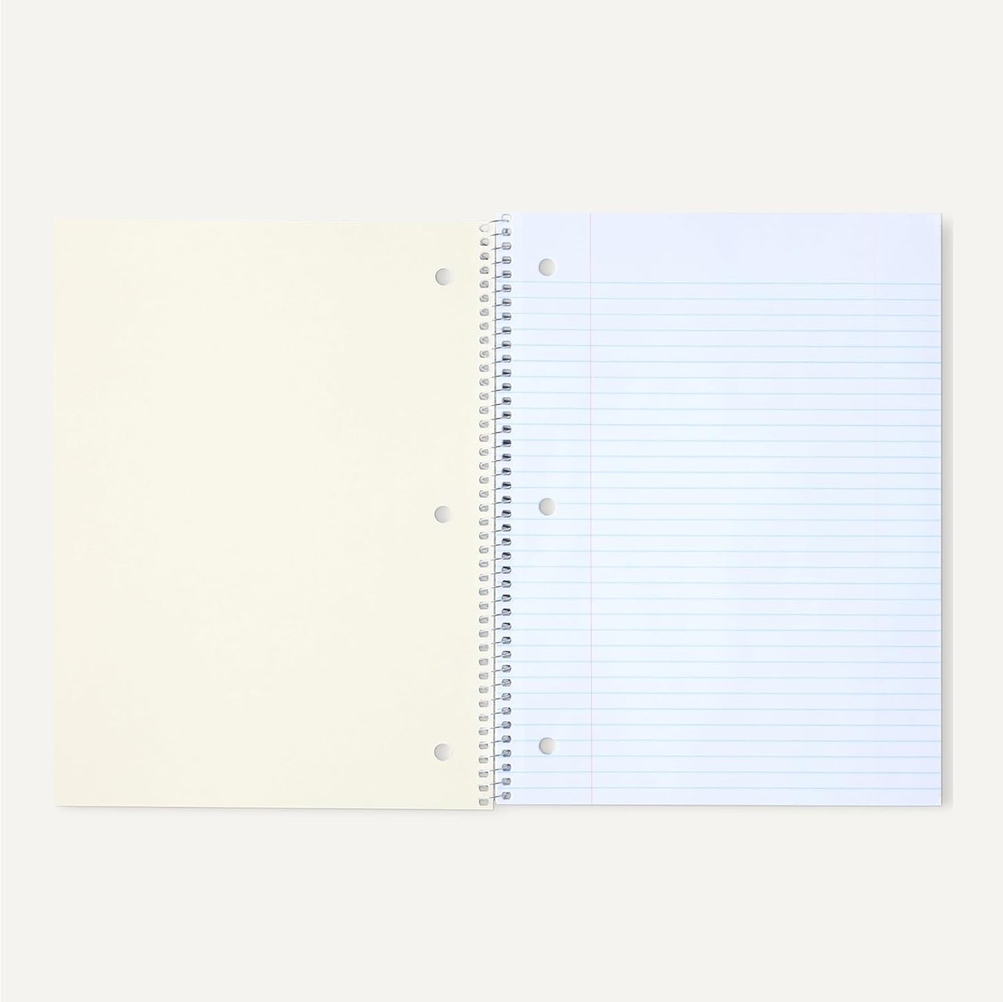Amazon Basics College Ruled Spiral Notebook, 70 Sheets, 10.5" x 8", 5 pack, Assorted Pastel Solid Colors