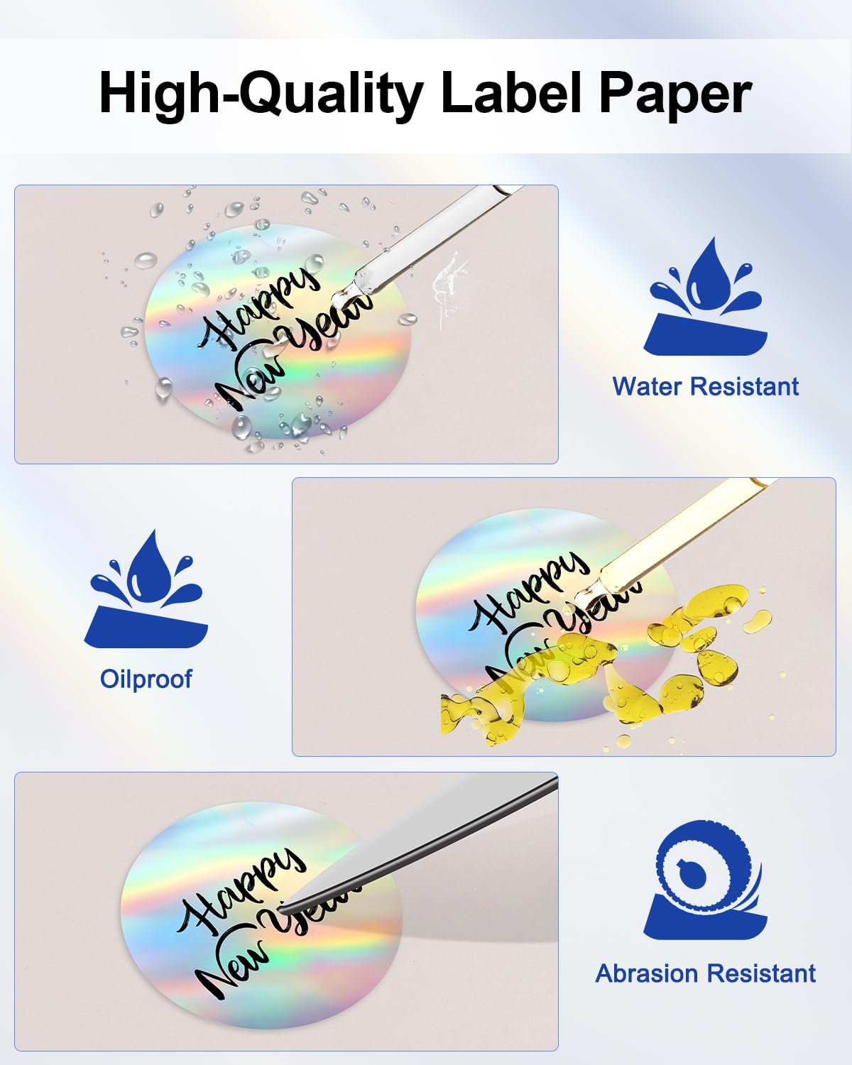 Phomemo 2" inch Round Reflective Thermal Labels, Color Self-Adhesive Stickers Label, Relly Cool Thermal Printer Label for Address, Logo, Shipping, Barcodes, QR Code (400 Labels/Rolls,1 Roll