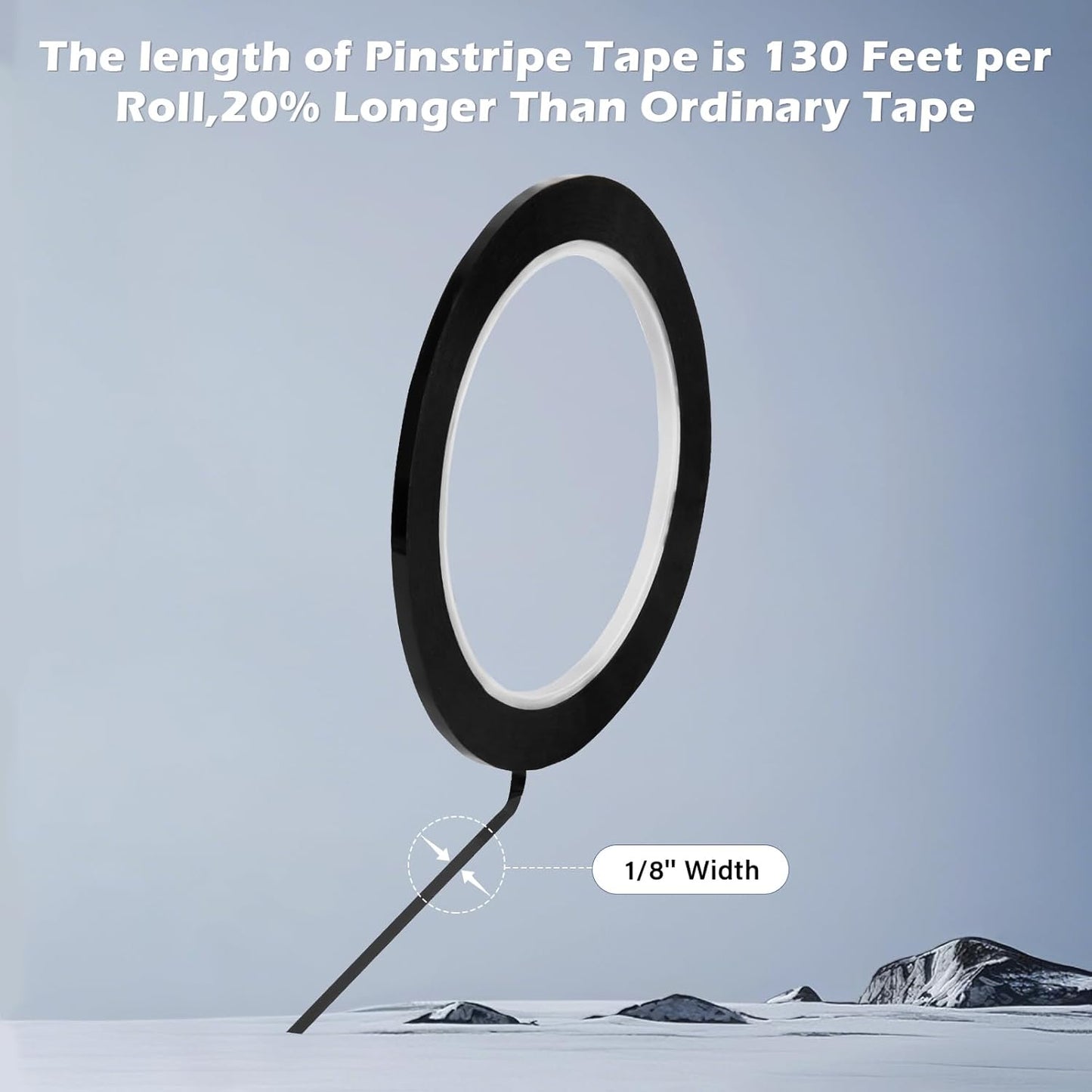 5PCS Whiteboard Tape Black Pinstripe Tape Stained Glass Paint Lead Line for DIY Glass Painting Surface Gallery Window 3mm Width 131FT Long