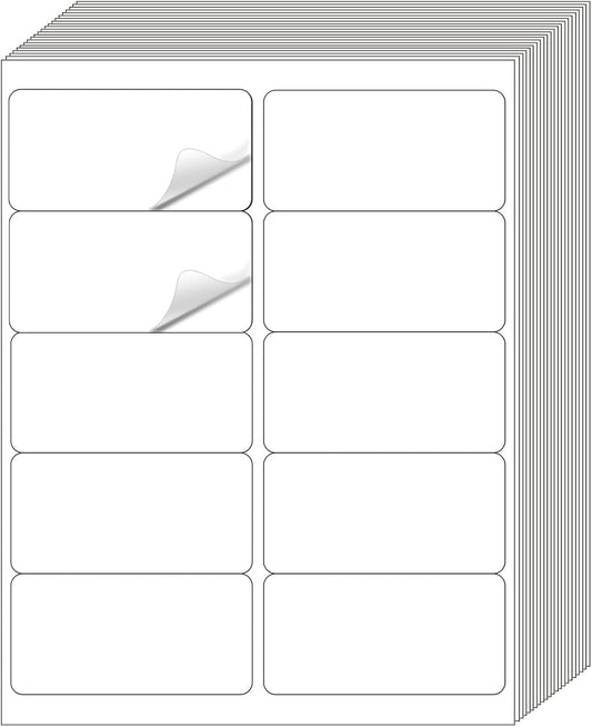 Shipping Labels Stickers, 2"×4" Printable Mailing Label for Laser/Inkjet Printing- Matte White, Permanent Adhesive Labels Stickers