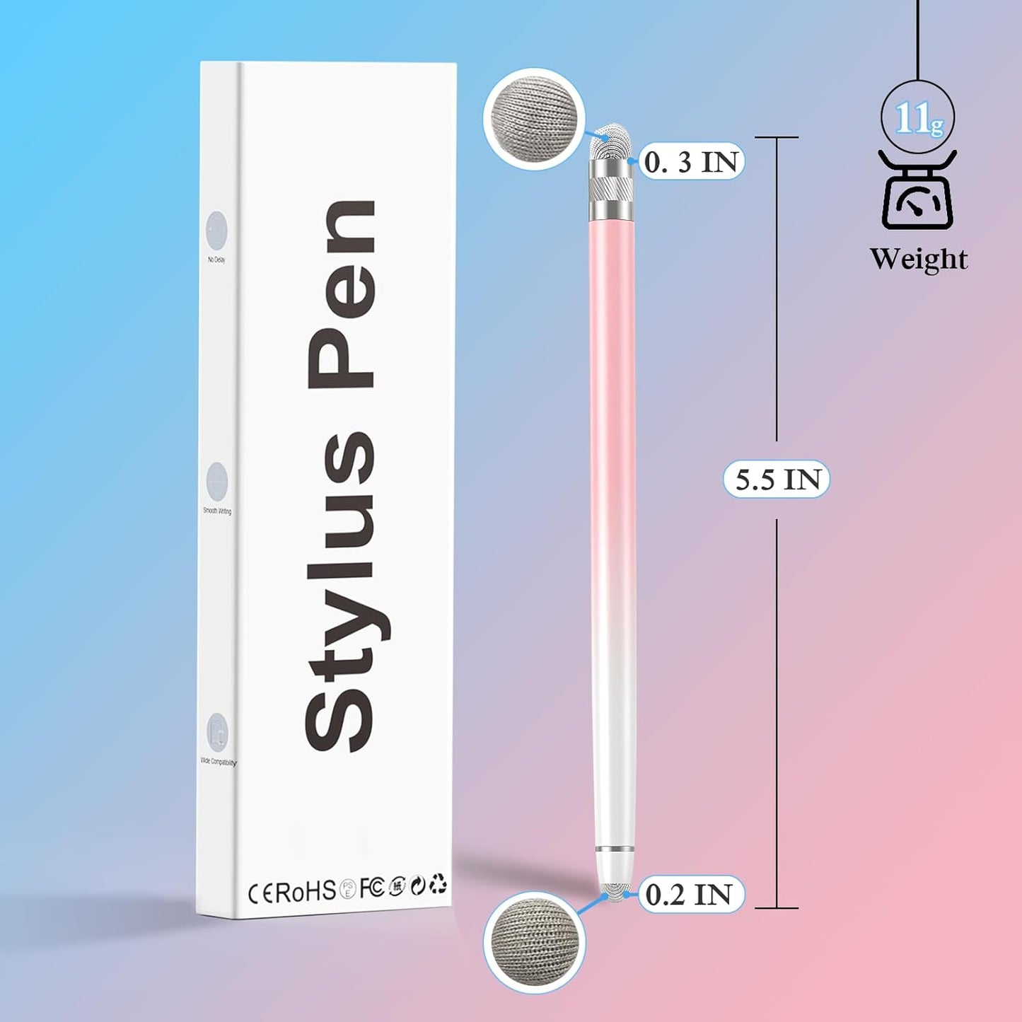 Bopomofo 3PCS Stylus Pen for Touchscreen,Stylus Pen for iPhone/iPad/Tablet Android/Microsoft/Surface,Compatible with Touch Screens(Purple/Pink/Green)