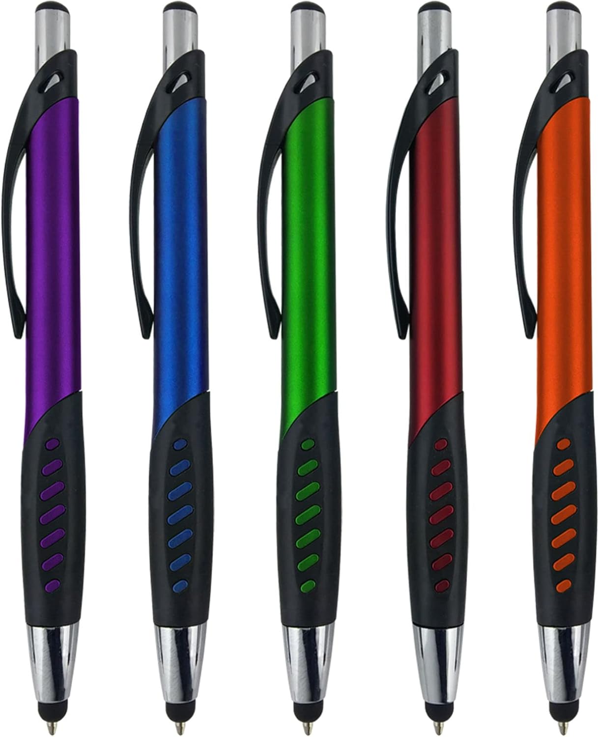 Stylus Pen, 2 in 1 Capacitive Stylus & Ballpoint Click Pen with Comfort Grip for Universal Touchscreen Devices, Tablets,iPad, iPhone 6,6 Plus, iPod, Android,Samsung Galaxy (Metallic 5 Pack)