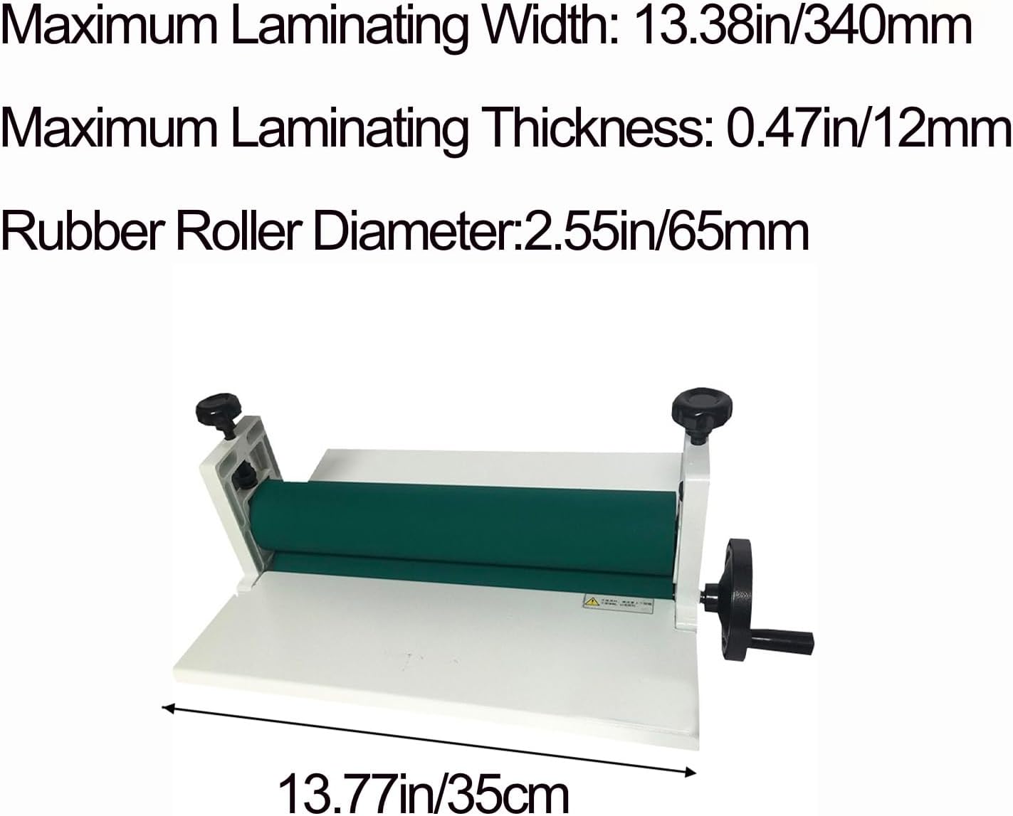 Manual Cold Roll Laminator, 13.4Inch Photo Film Cold Laminating Machine, Painting Cold Press Laminator Machine, 0.47in Thickness