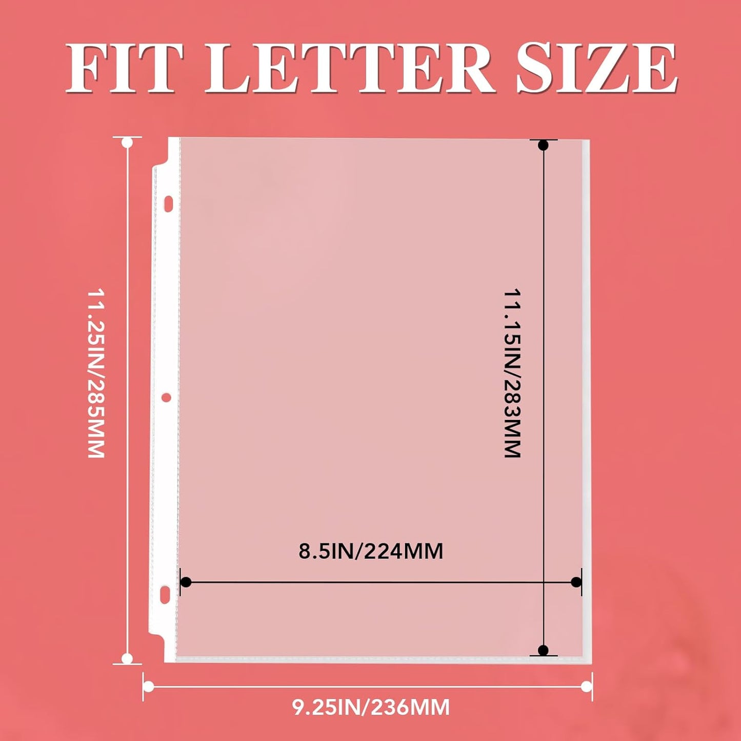 1200 Pack Sheet Protectors 8.5 x 11 inch Clear Page Protectors for 3 Ring Binder, Plastic Sleeves for Papers, Document