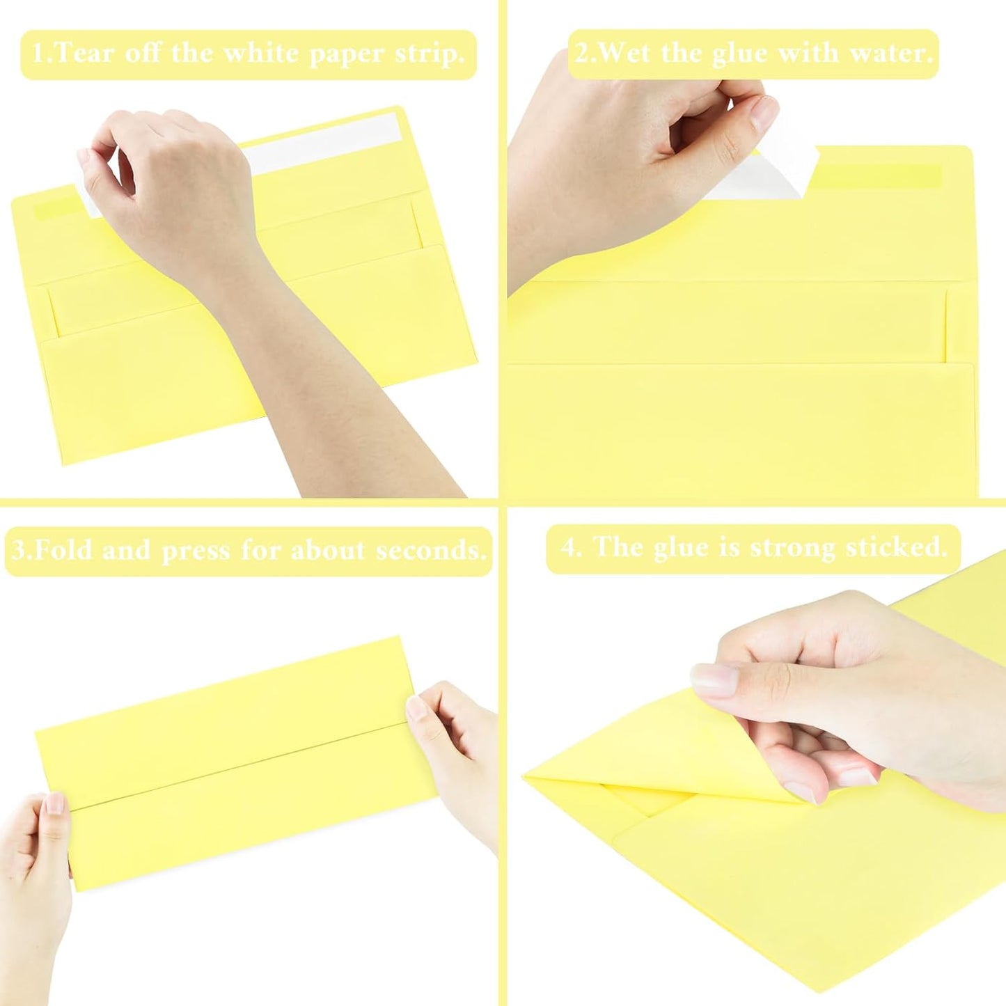 200 Pack #10 Business Envelopes, Light Yellow Standard Envelopes Self Seal, Letter Size Mailing Envelopes for Checks Letters Invoices Christmas Birthday Graduation Wedding, 4 1/8 x 9 1/2 Inch
