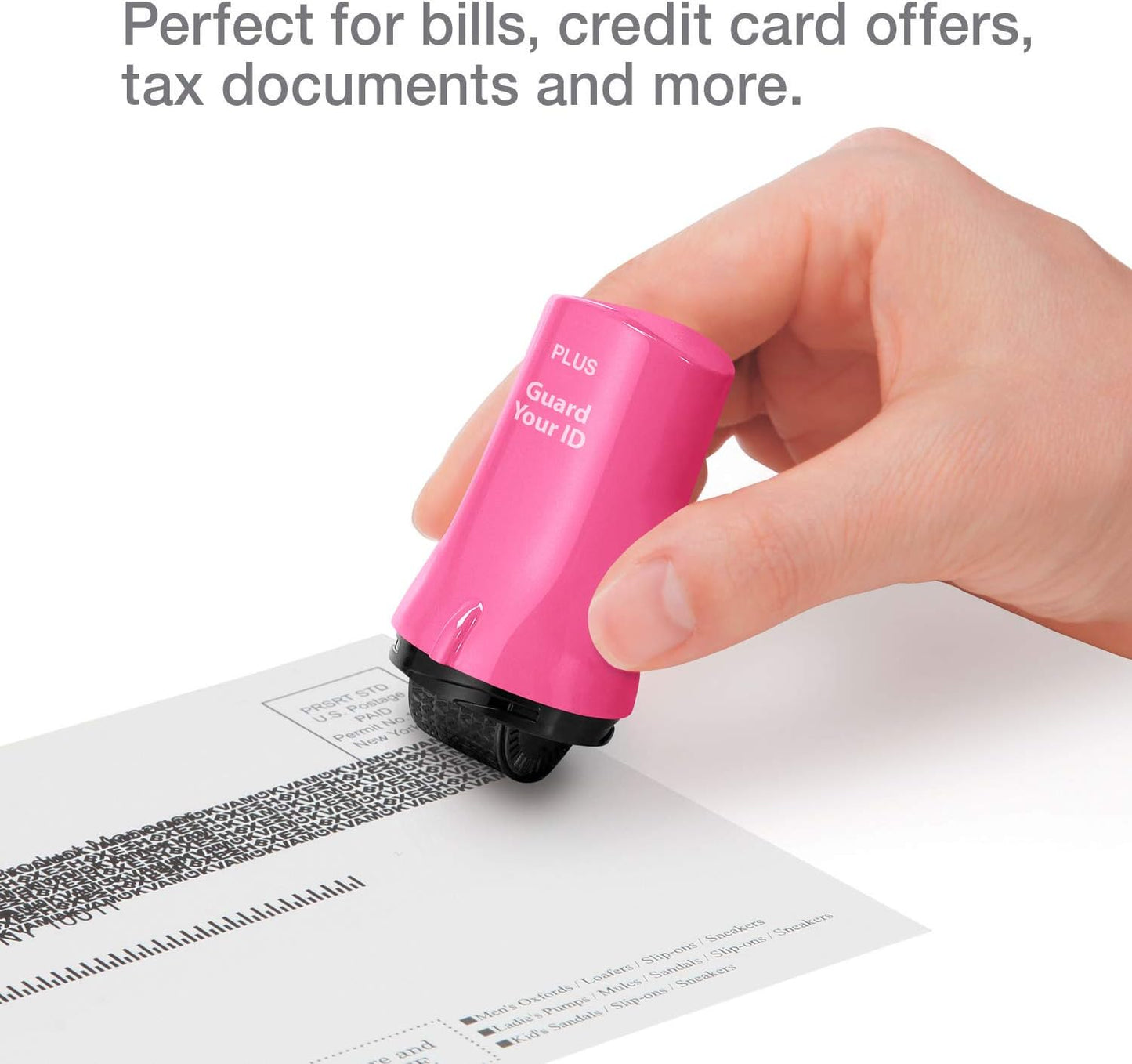 Guard Your ID Advanced 2.0 Rollers Identity Privacy Marker for Blocking Out Address, Private, Prescription Information (Regular 3-Pack, Pink)