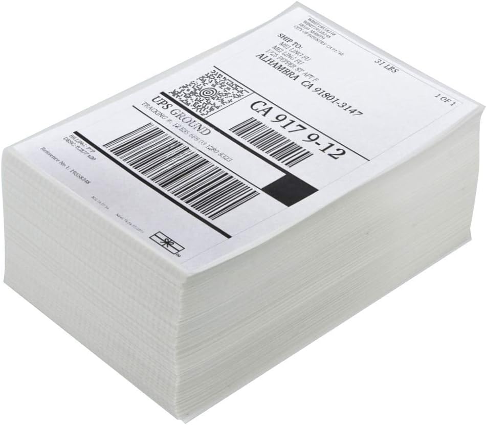 4x6 Thermal Labels, 8000 Shipping Labels with Perforated Line, Commercial Grade Thermal Shipping Label Paper