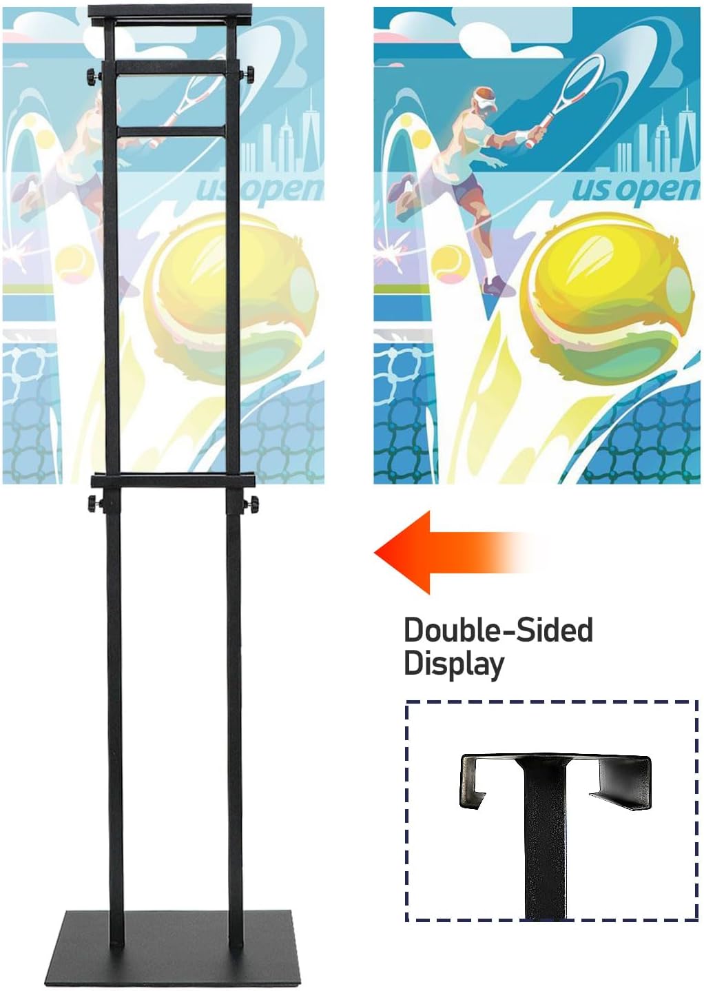 Poster Sign Holder Floor Stand for Display, Floor Poster Board Stand with Heavy Duty Pedestal, Adjustable Banner Stand, Height Up to 80 inch, Double-Sided Signage with Non-Slip Mat (6 Pack)