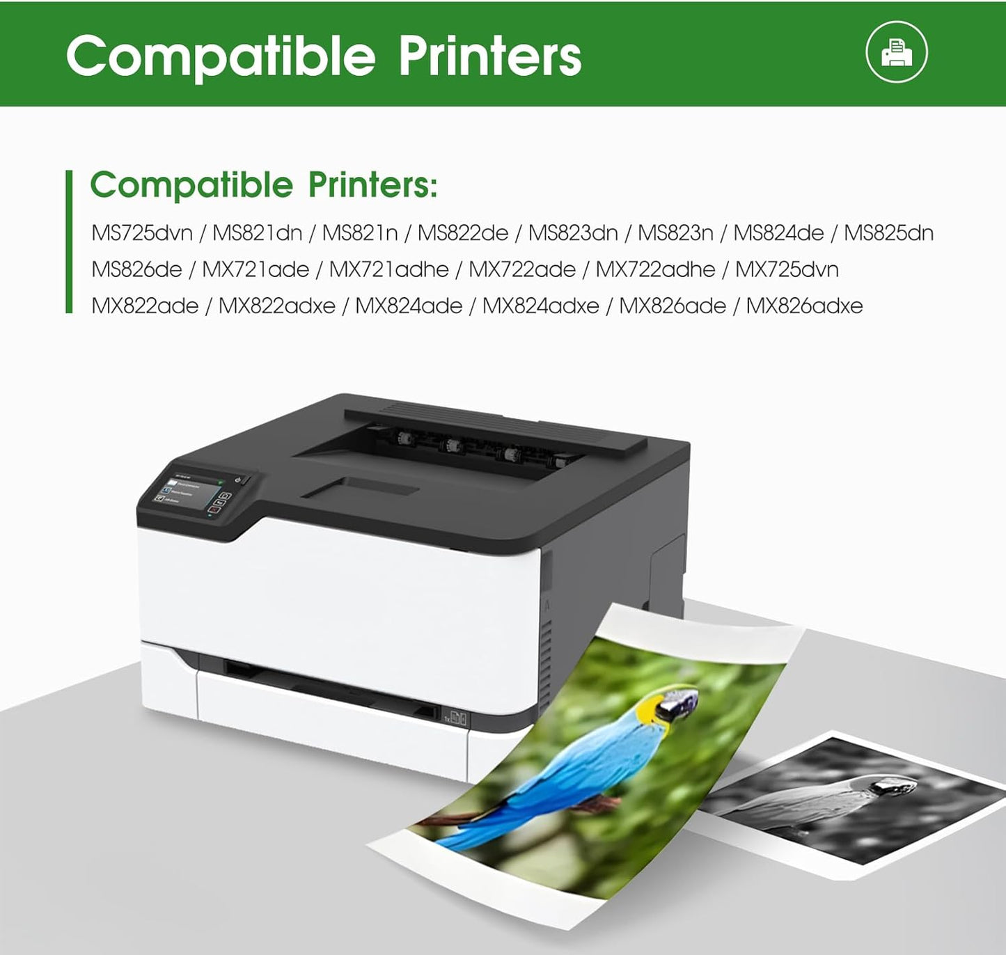 LLAOLLAO 58D1H00 Toner Replacement for Lexmark 58D1H00 Black Toner Cartridge High Yield for MS725 MS821 MS822 MS823 MS824 MS825 MS826 MX721 MX722 MX725 MX822 MX824 MX826 Laser Printer (15000 Pages)