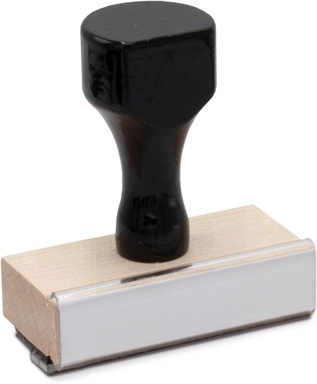 Infusion Custom Text Traditional Wood Stamp with Plastic Handle, 1" x 2"