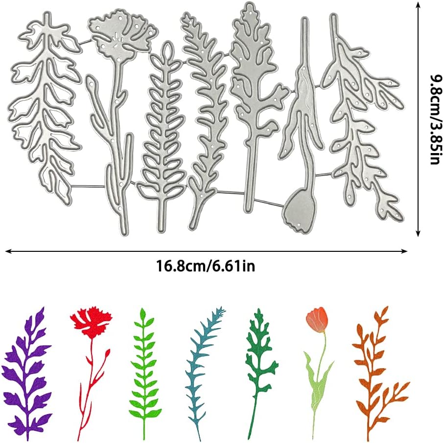 30 PCS Flower Die Cuts for Card Making, FineGood Wildflower Cutting Dies DIY Craft Die Cutters Embossing Stencils for Card Making Supplies