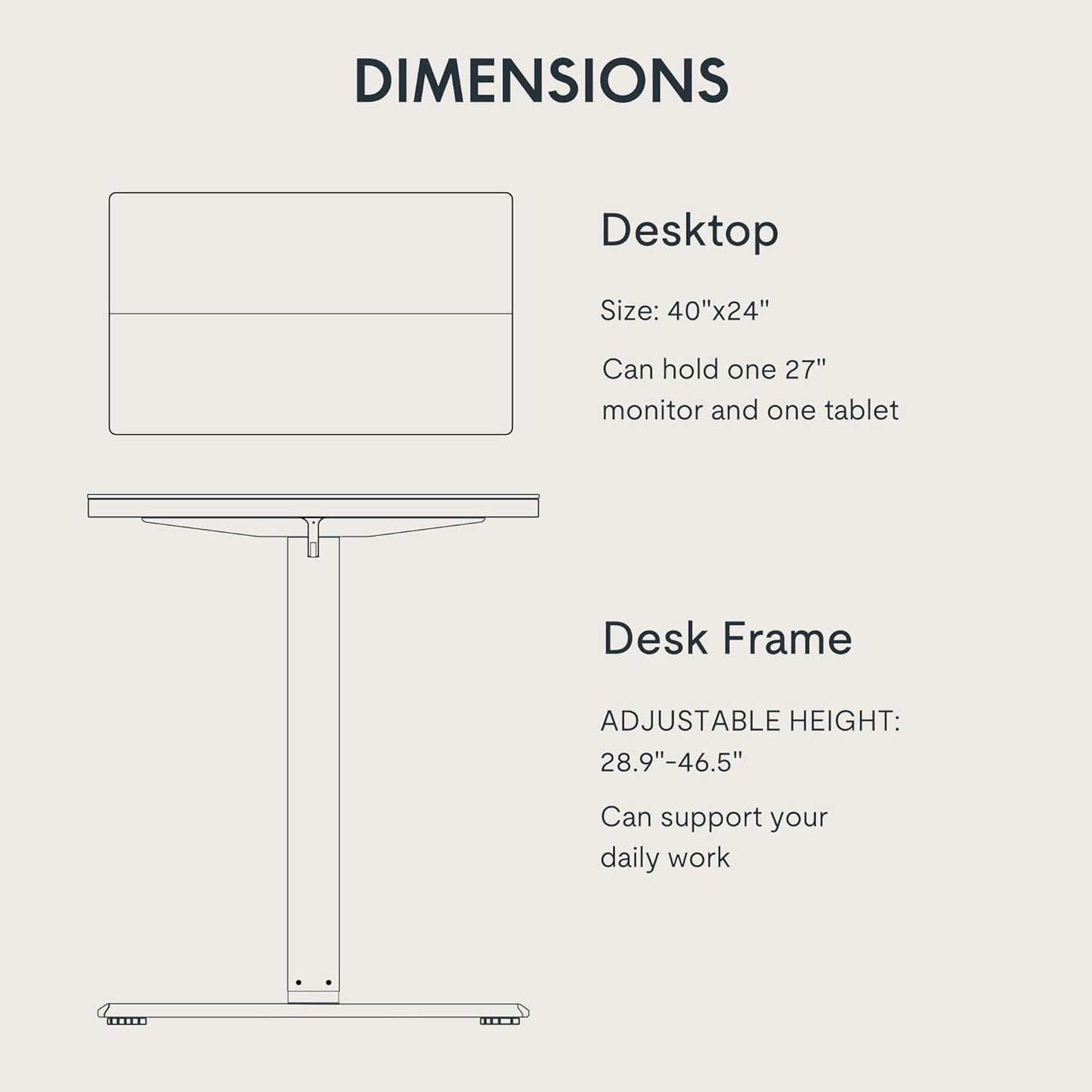 FLEXISPOT Standing Desk Electric Height Adjustable Desk with 40 x 24 Inch Splice Board, Home Office Computer Workstation, Black Top + Black Frame