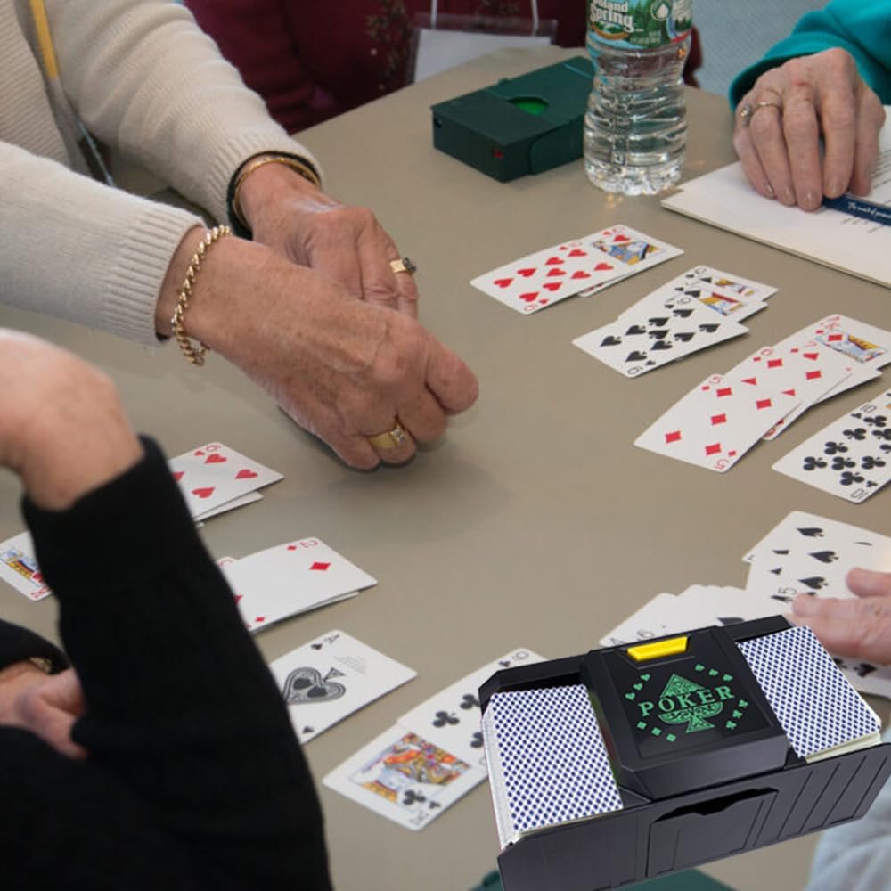 Heavy-Duty Automatic Card Shuffler for 1-2 Decks (≤9.5cm Cards), USB/Battery Powered - Large Capacity Card Mixer