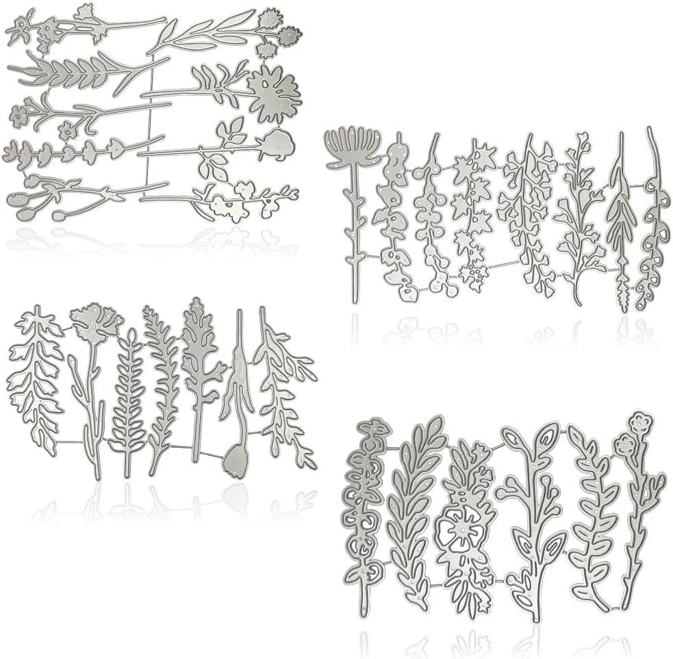 30 PCS Flower Die Cuts for Card Making, FineGood Wildflower Cutting Dies DIY Craft Die Cutters Embossing Stencils for Card Making Supplies