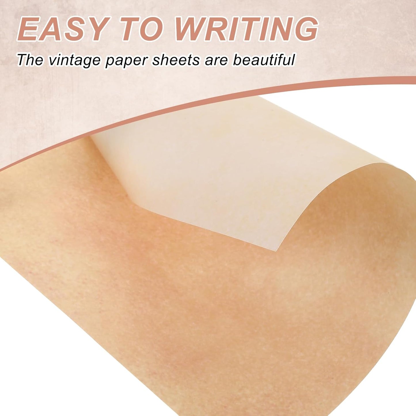 MECCANIXITY 24 Packs Vintage Cotton Paper Printer Paper Printer Edge White Brown Gradient Classic for Letter Writing, Invitations, Wedding-8 x 11 Inch