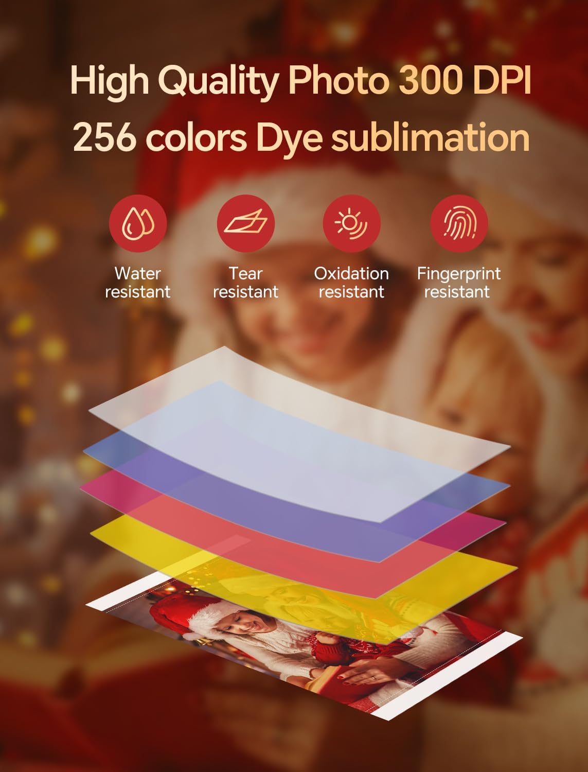 HPRT Photo Printer 4x6,+108Sheets&2ribbon,Instant Picture Printer for iPhone, Android, Smartphone,Portable Photo Printers for Home Use,Thermal Dye-Sublimation, AR Video Printing（White）