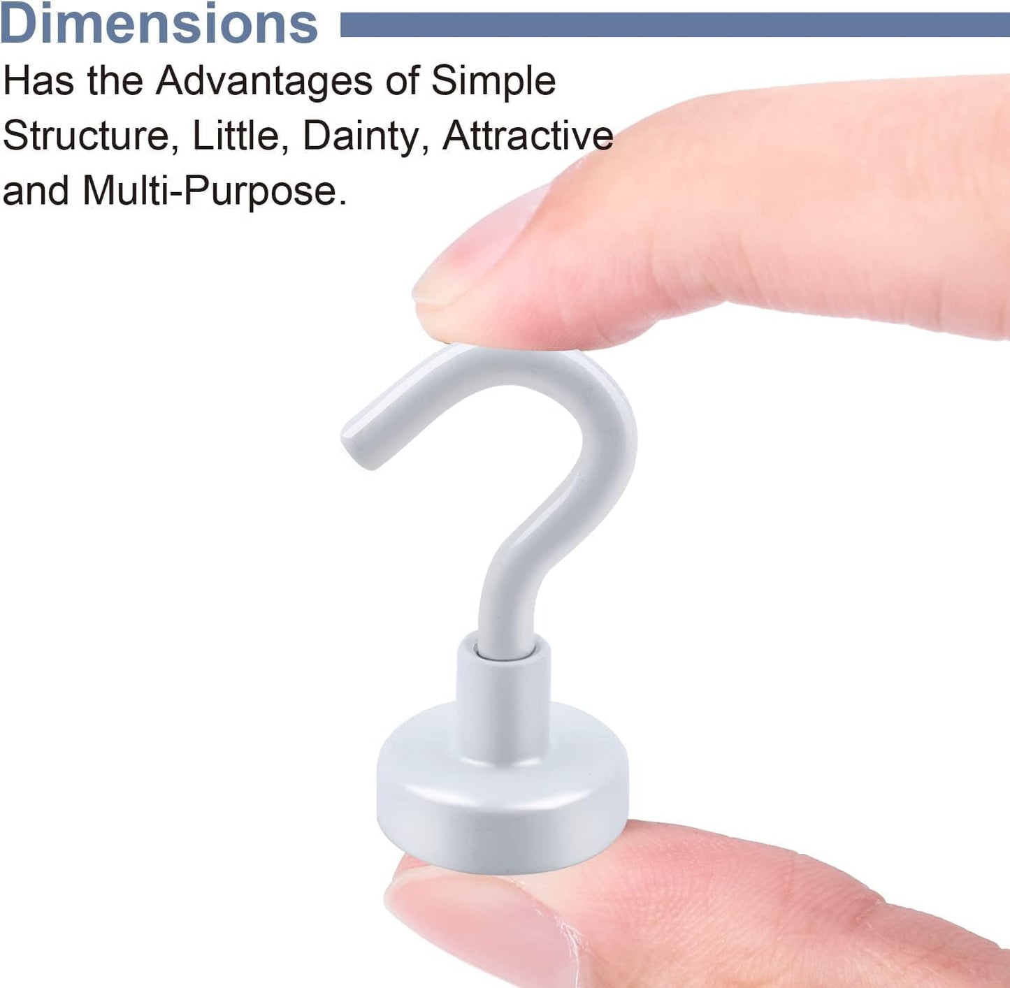 DIYMAG Magnetic Hooks for Refrigerator, Extra Strong Cruise Hook, Heavy Duty Earth Magnets with Hook for Hanging, Magnetic Hanger for Cabins, Grill (45P-White)