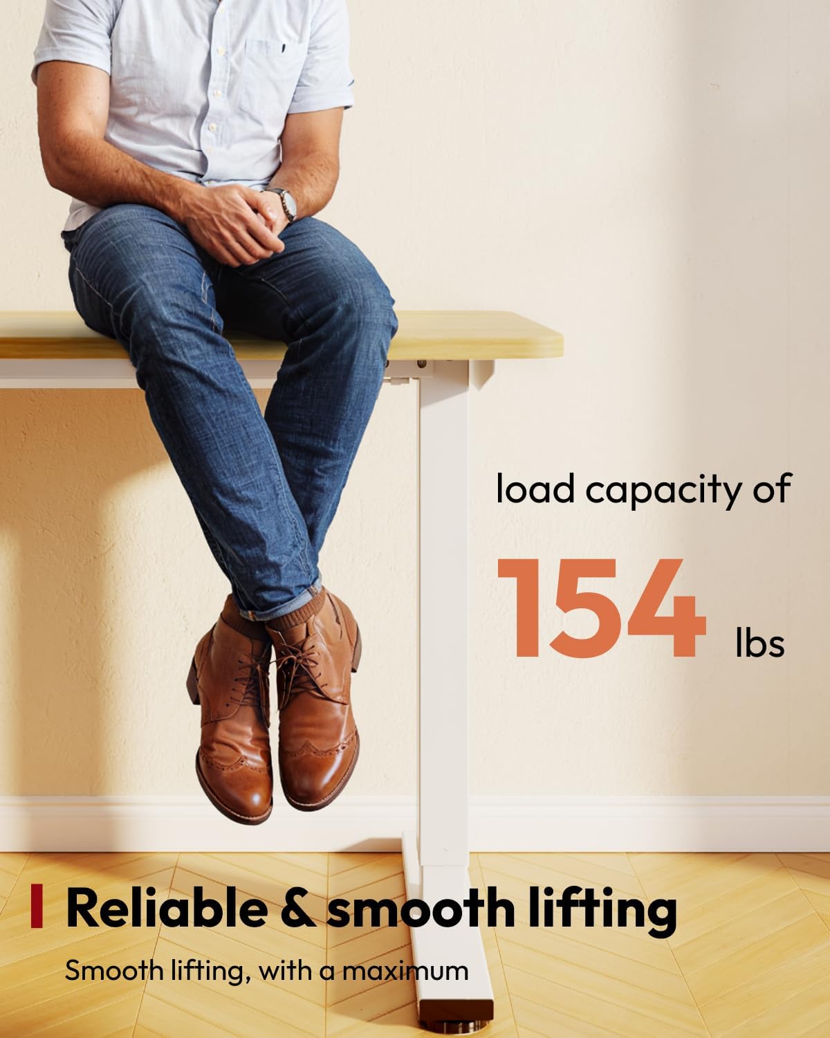 SANODESK Standing Desk Height Adjustable Electric Stand up Desk 63x24 Inches Sit Stand Home Office with Splice Board, White Frame/Maple Top