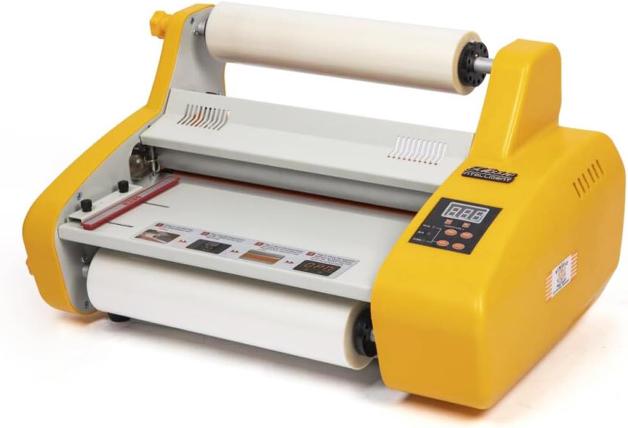 Laminating Machine 13" Hot and Cold Roll Laminator 110V Digital Thermal Laminating Machine for Single/Dual Sides Lamination