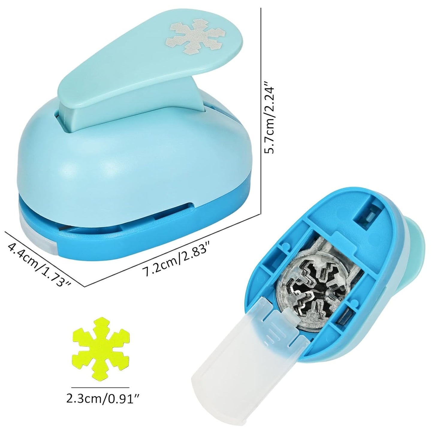 Craft Punches 8 Pack with 6 Sticker Paper, 1inch Hole Punch Shapes Medium Paper Punch Shapes, Heart, Snowflake, Musical Note, Five-Pointed Star, Circle, Crown, Wave, Apple for DIY Scrapbooking