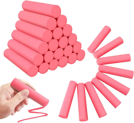 50 Pack Washable Sidewalk Chalks for Kids Non-Toxic Jumbo Chalk for Outdoor Art Play, Colored Chalk for Painting on Chalkboard, Blackboard and Playground (Red)