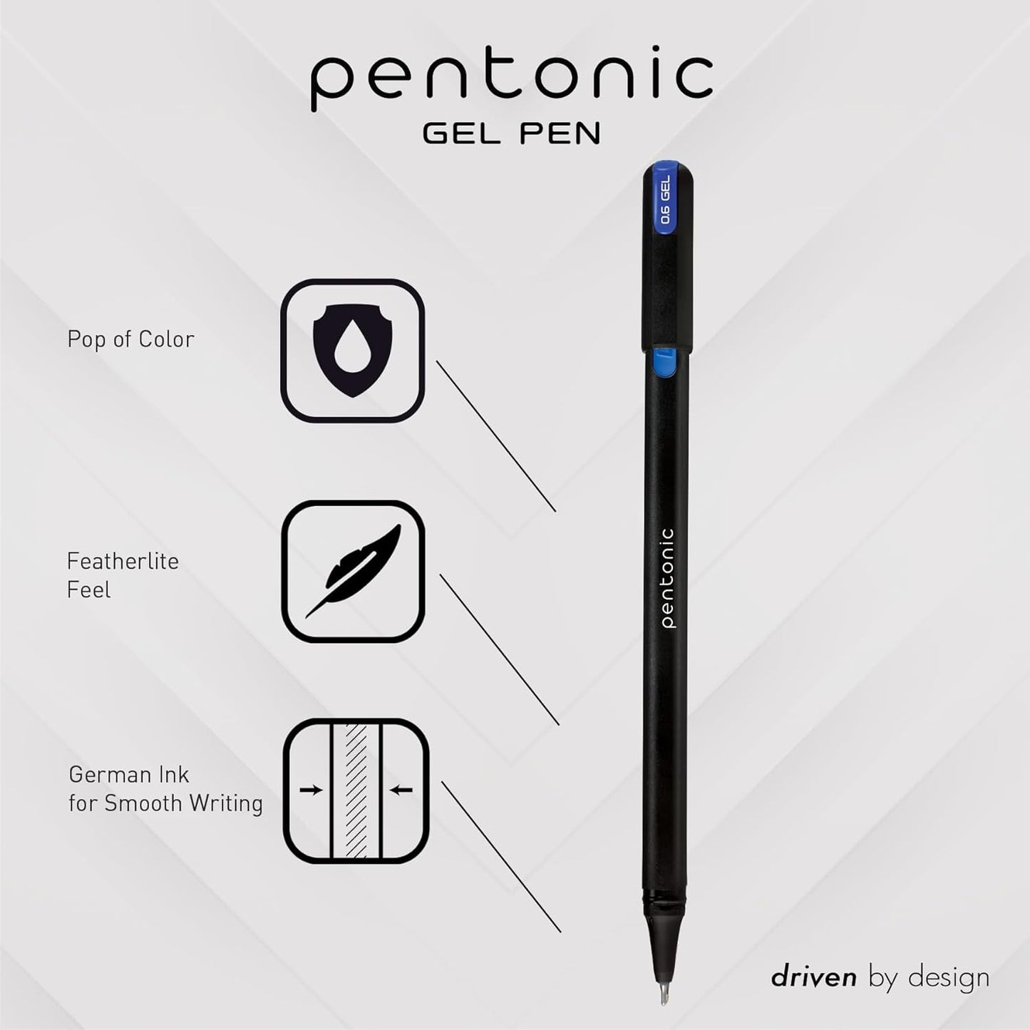 Pentonic Gel Pens, 36 Count, 36 Assorted Colors (Assorted Color, Neon, Pastel & Glitter), Medium & Fine Point, Smooth Writing For Journaling (1002358)