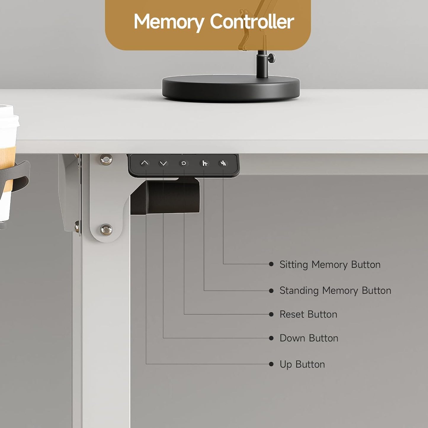 L Shaped Standing Desk, 71x43 Inches Electric L Stand Up Desk with 4 Legs, Dual Motor and Memory Controller, Adjustable Height from 28-46 Inches for Home and Computer Workstation, White