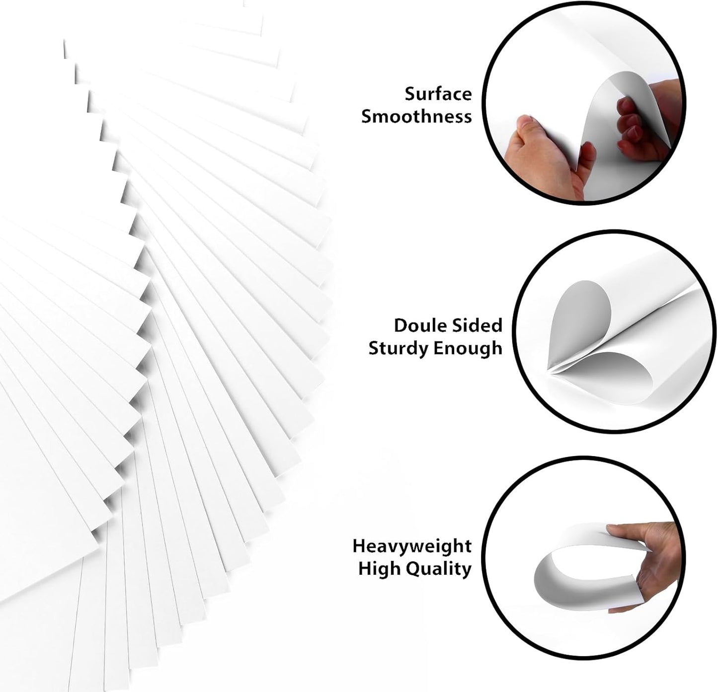 OcePor 100 Sheets White Cardstock 12” x 12”, 92lb/250gsm Black Card Stock, Thick Card Stock Paper, Heavy Cardstock Paper for Printer, Resume, Scrapbooks, Art, Crafts, Business Cards