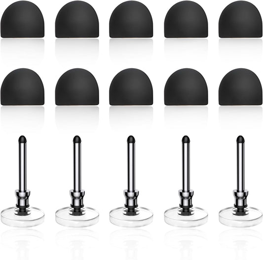 Bopomofo 10 Rubber Tips+5 Transparent Disc Trips,High Precision and High Sensitivity Stylus Replacement Tibs,Black and Silver