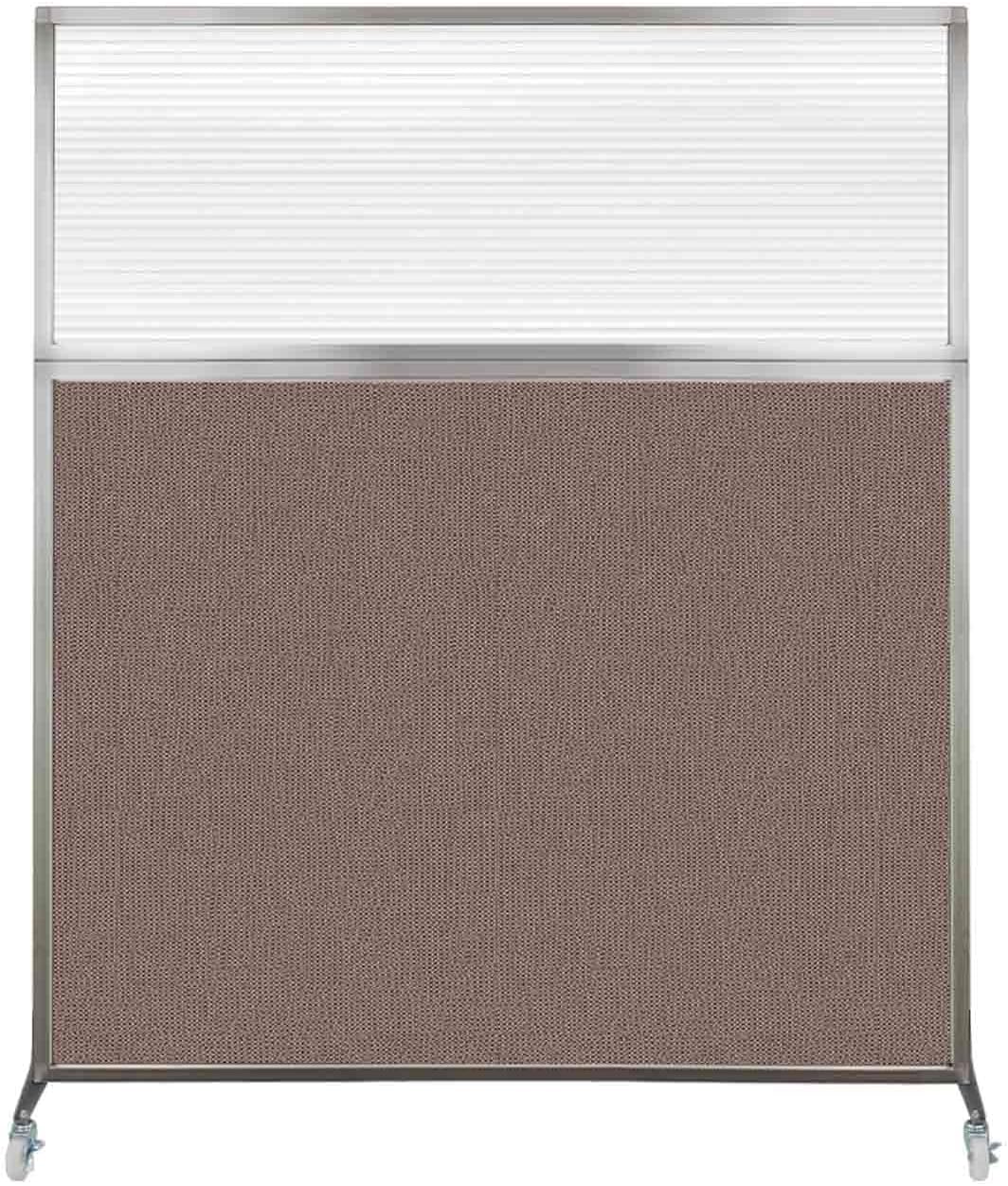Versare Hush Screen Portable Room Divider with Wheels | Workstation Wall Divider | Freestanding Privacy Hush Panels | Clear Fluted Windows | Fabric Office Divider Screen | Great for Room Separation
