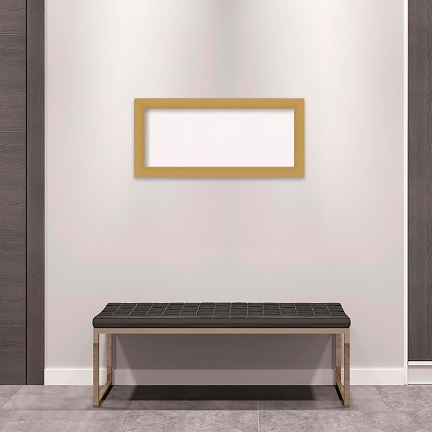 Amanti Art White Cork Board for Wall, 16x34 Vision Board with Gold Frame, Medium Corkboard Office Decor for Home Organization, Casual Corkboard Pinboard to display items for home organization