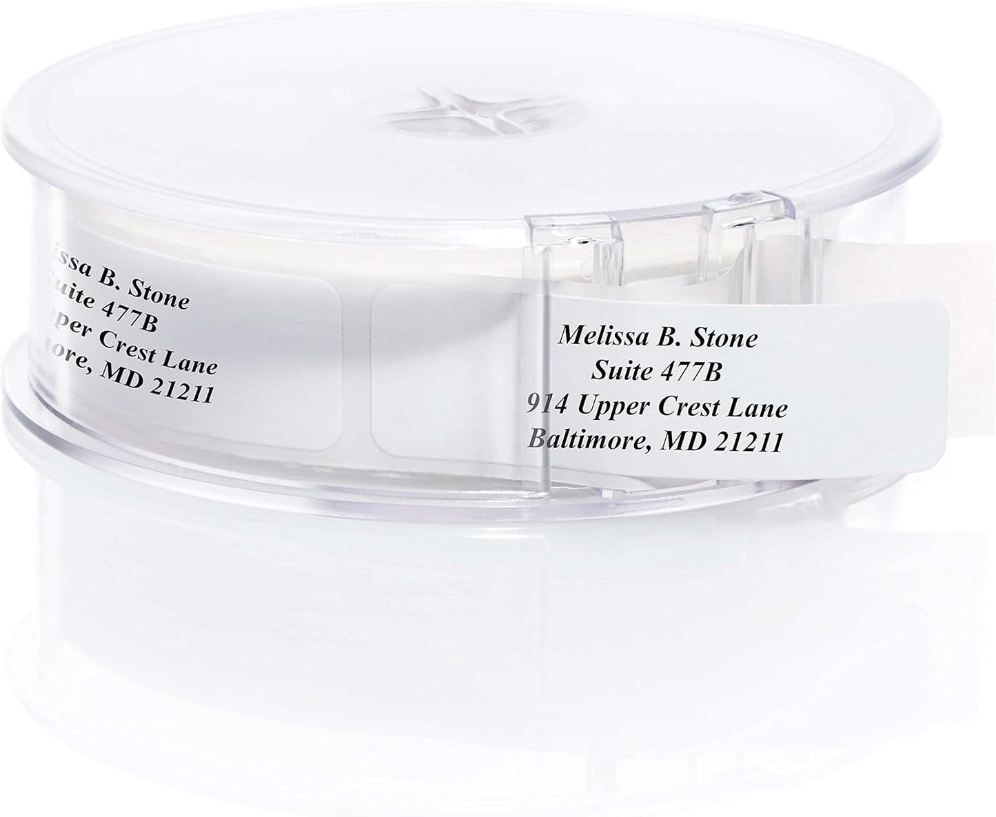 White Personalized Return Address Labels with Elegant Dispenser - Roll of 250 Custom Stickers