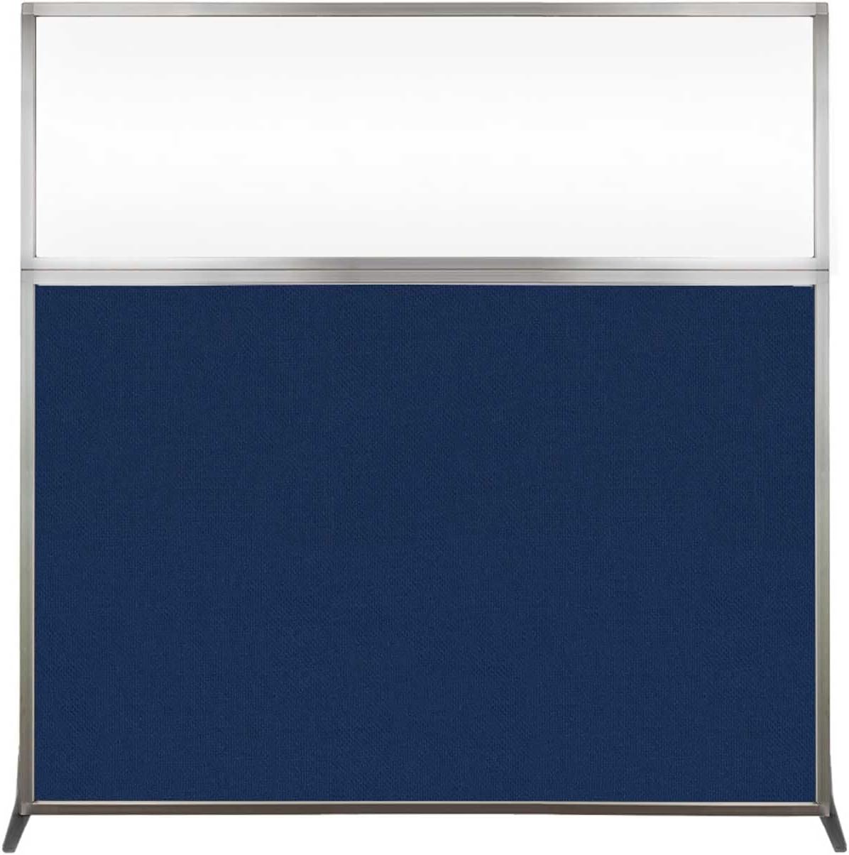 Versare Hush Screen Portable Room Divider | Workstation Wall Divider | Freestanding Privacy Hush Panels | Clear Windows | Fabric Office Divider Screen | Great for Room Separation