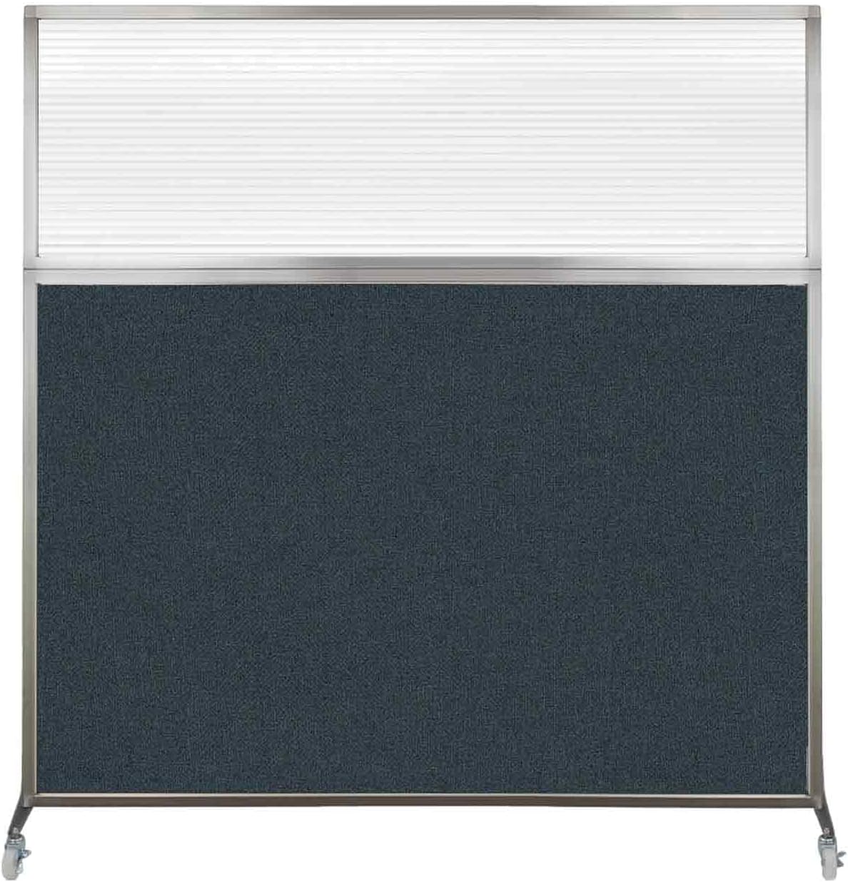 Versare Hush Screen Portable Room Divider with Wheels | Workstation Wall Divider | Freestanding Privacy Hush Panels | Clear Fluted Windows | Fabric Office Divider Screen | Great for Room Separation