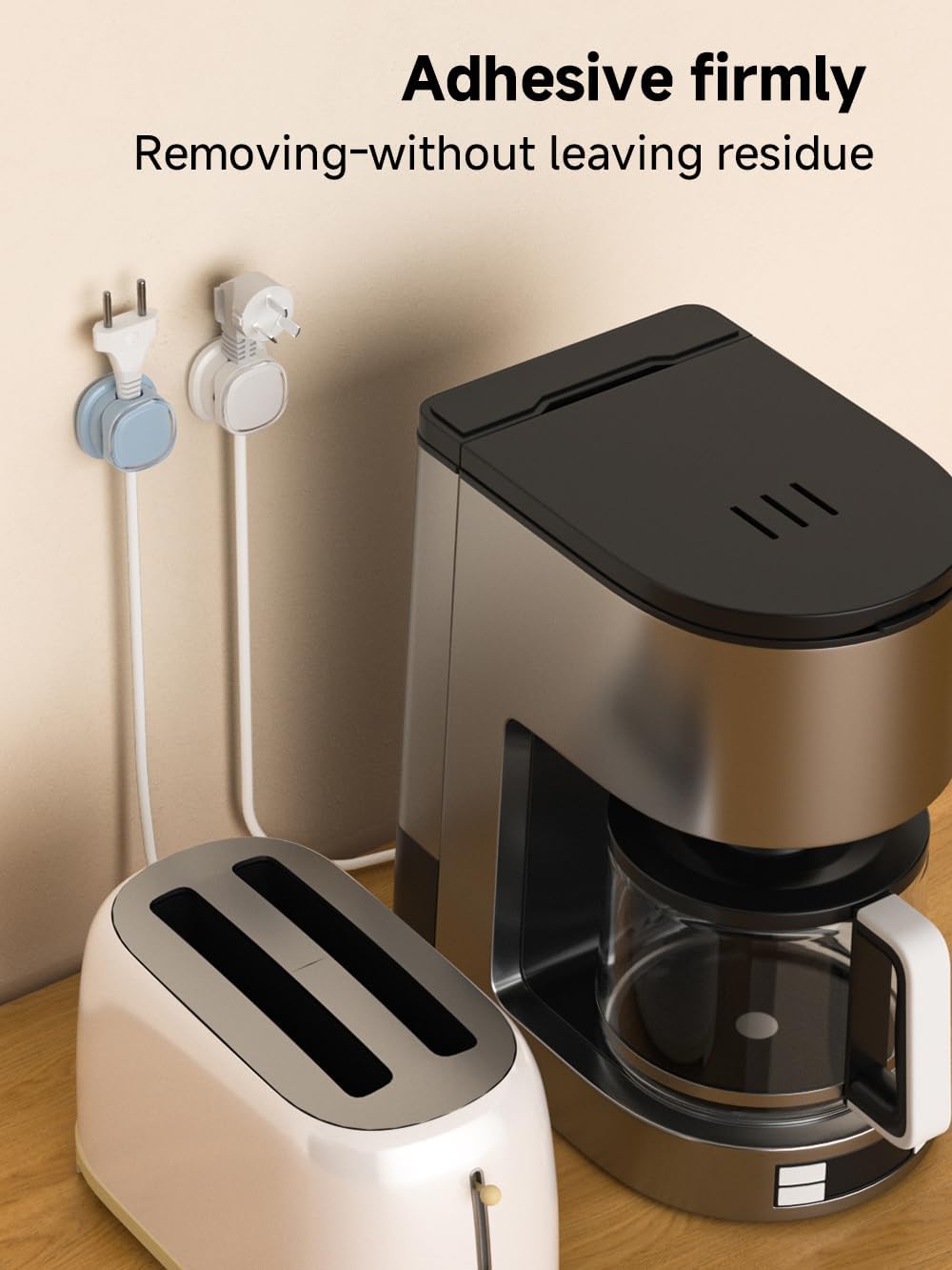 Magnetic Cable Clips, Adjustable Cord Holder Management, Adhesive Wire Keeper Organizer for Home Office Desk Phone PC Car Wall Desktop Nightstand Appliance (9-PCS White & Blue)