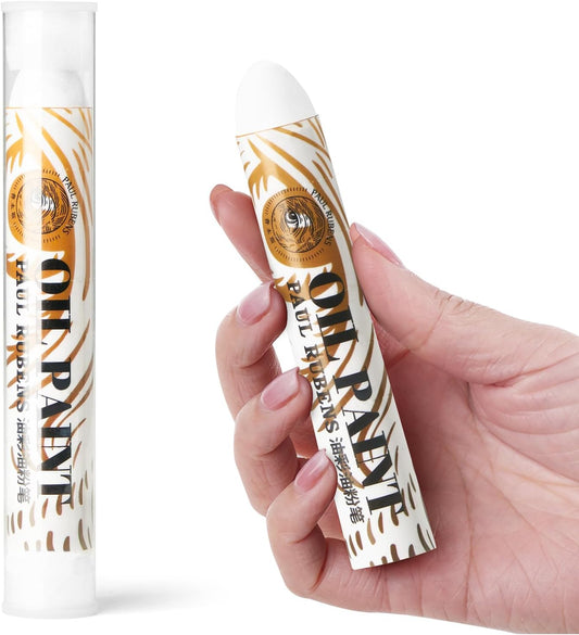 Paul Rubens Jumbo White Oil Pastels - 2 Pack (60g Each, 0.79"x4.72"), Extra Soft & Creamy, Professional Blendable Pastel Sticks for Artists, Students, Sketching & Large Areas