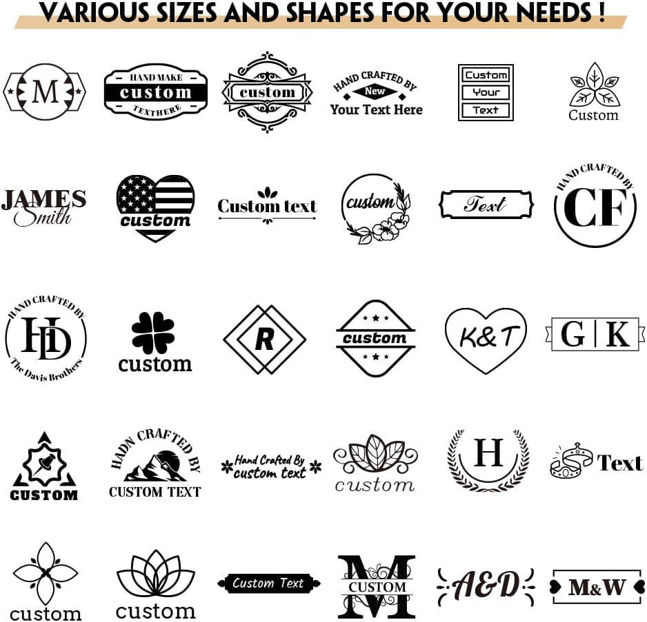 HDSD Custom Leather Stamp, Personalized Embossing with Your Text/Logo, Great Gift for Leather Craftsman