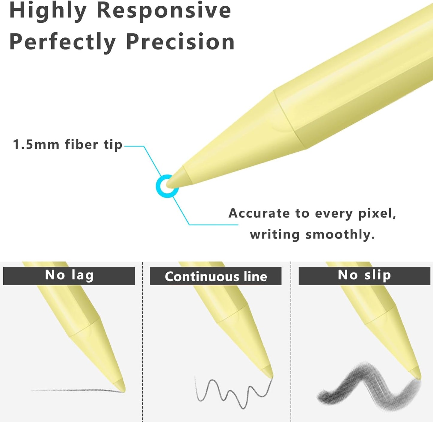Stylus Pen for iPad (2018-2025) with Fast Charging & Palm Rejection, Pencil for Apple iPad 11th A16/10/9/8/7/6th, Pro 11“13”M4/12.9 inch, Air 11/13 inch M3 2025&M2 2024/5/4/3rd, Mini A17 Pro/6/5th