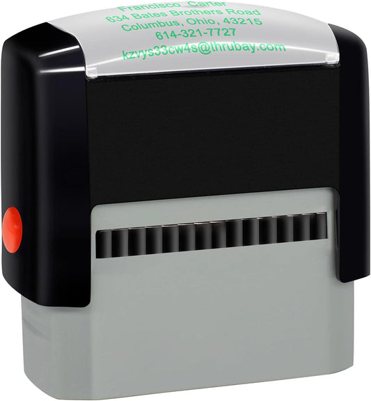 Personalized Stamp (70 x 25mm -5 Lines)- Custom Self Inking Rubber Stamps- Return Custom Address Stamp