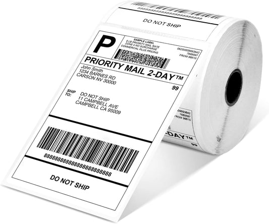 4x6 Thermal Labels, Shipping Address Label (Pack of 500 4x6 Roll Labels) - Compatible with JADENS, ASprink, Phomemo, Rollo, Zebra, Omezizy and Other Shipping Label Printers