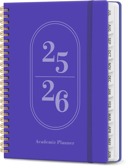 Planner 2025-2026, Academic Year Weekly and Monthly Calendar Planner, July 2025 - June 2026, Spiral Bound School Planning Tool, Perfect for Teacher, Student, Woman & Men - A5 (6.3" x 8.5"), Violet