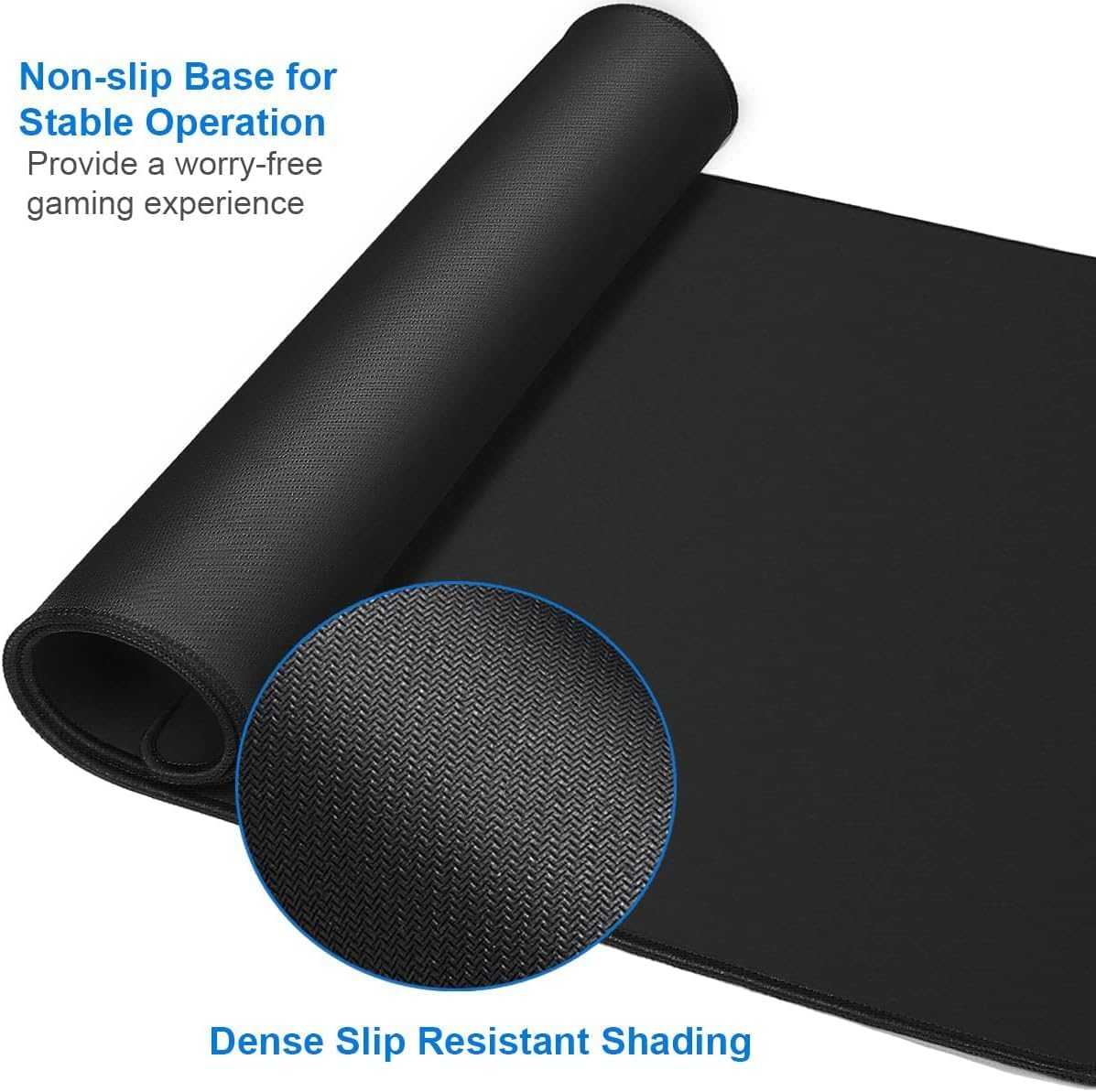 Large Mouse Pad, 35.42x15.7 inch Large Gaming Non-Slip Mousepad, Water Resist Computer Keyboard Mouse Mat Rubber Base Long Desk Mouse Pad for Work & Gaming, Office & Home, Black