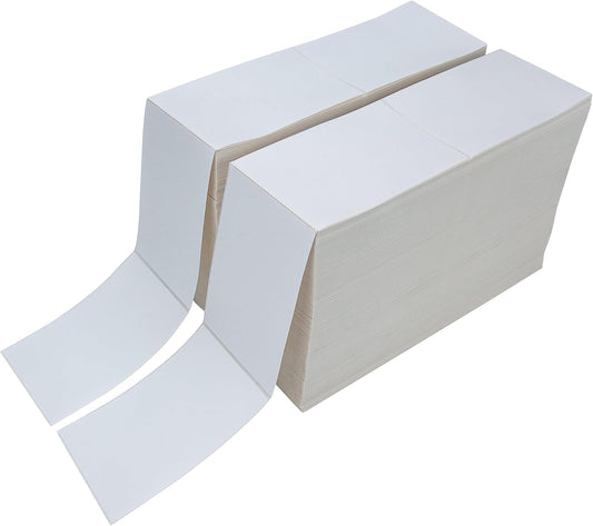 L LIKED 6000 Fanfold 4" x 6" Direct Thermal Labels, with Perforated line for Thermal Printers - Compatible with Zebra & Rollo Printer