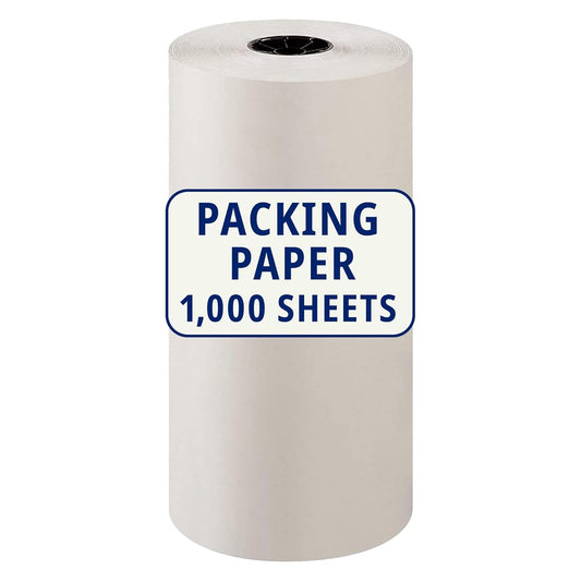 BOX USA Packing Paper Roll 1440'L x 18"W - 1,000 Sheets 17” Long Equivalent - Large White Newsprint for Shipping, Packaging, Storage and Moving Supplies