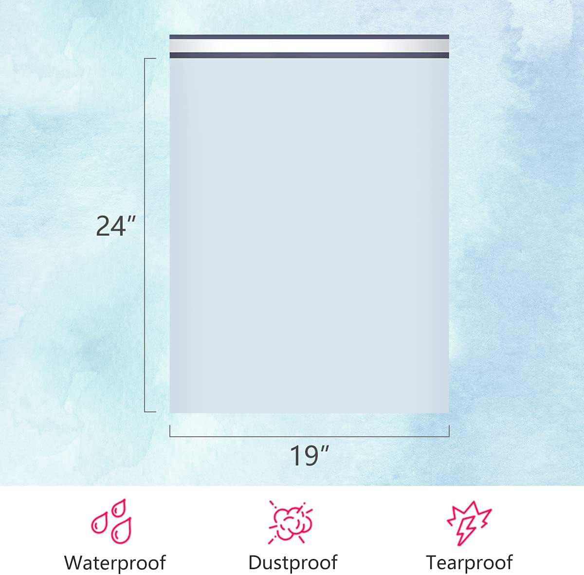 UCGOU Poly Mailers 19x24 Inch White 100 Pack Extra Large Shipping Bags Strong Thick Mailing Envelopes Self Seal Adhesive Waterproof and Tear Proof Boutique Postal for Clothing Quilt and More