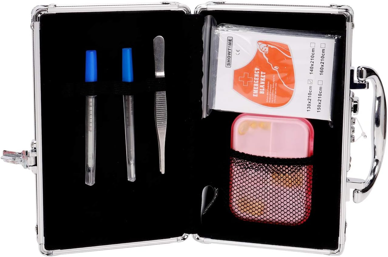 Vaultz Medicine Safe Case w/Combination Lock - Pack of 3 Cases, 8.35 x 5 x 2.5 - Black