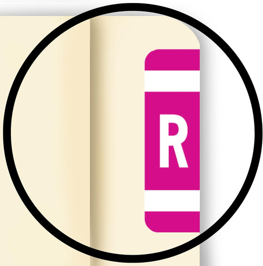 Doctor Stuff - File Folder Labels, Alphabet Letter R, Compatible with Smead Alpha Z Acc/ACCS - SMSM Series Alpha Stickers Purple, 1-5/8" x 1”, 250/Roll
